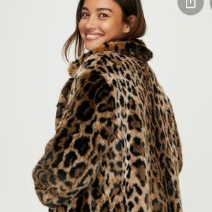 Aritzia Faux Leopard Fur Coat